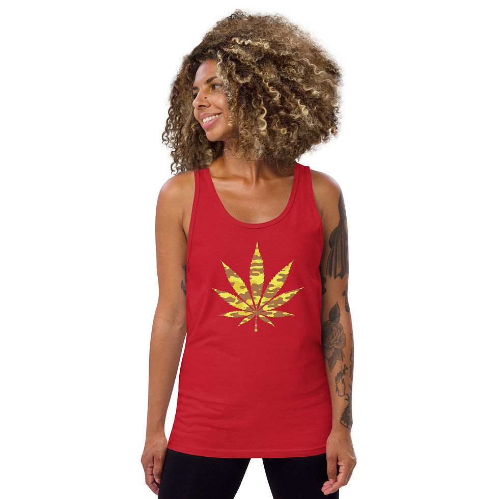Thumbnail: Camo Weed Leaf Unisex Tank Top