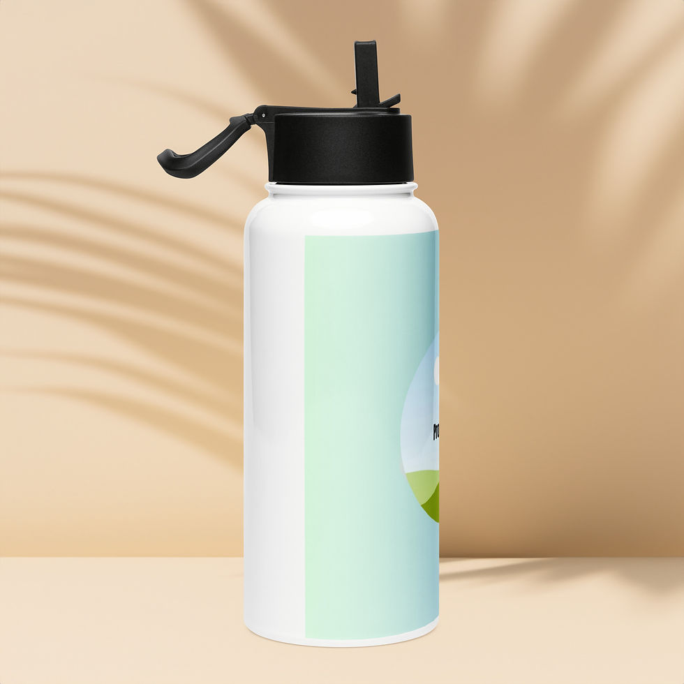 Thumbnail: Stainless steel water bottle with a straw lid