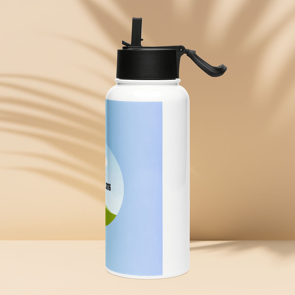 Thumbnail: Stainless steel water bottle with a straw lid