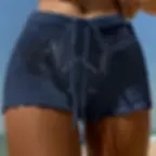 Thumbnail: Womens Strappy Knitted Beach Swim Trunks