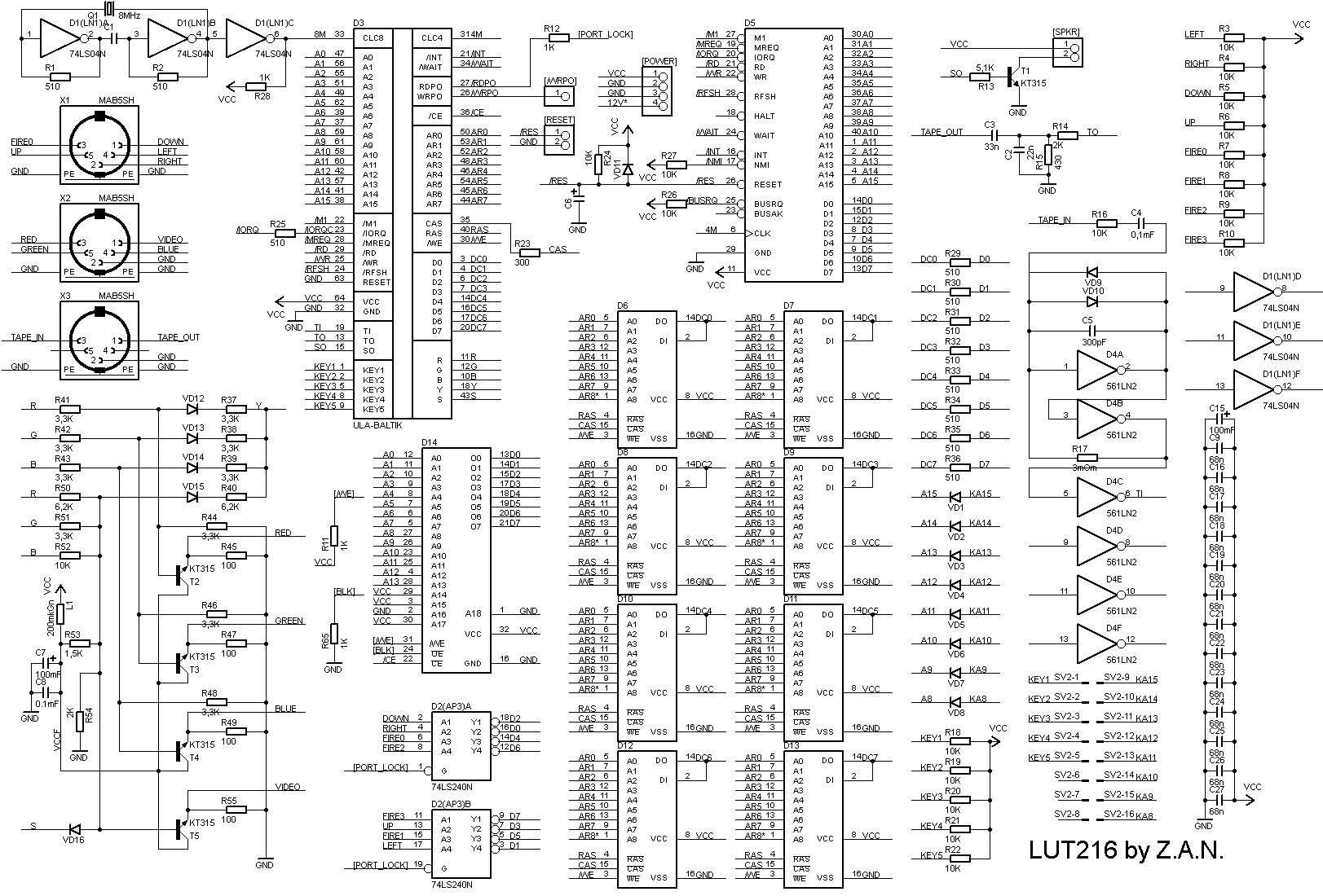 Как подключить zx spectrum к телевизору схема