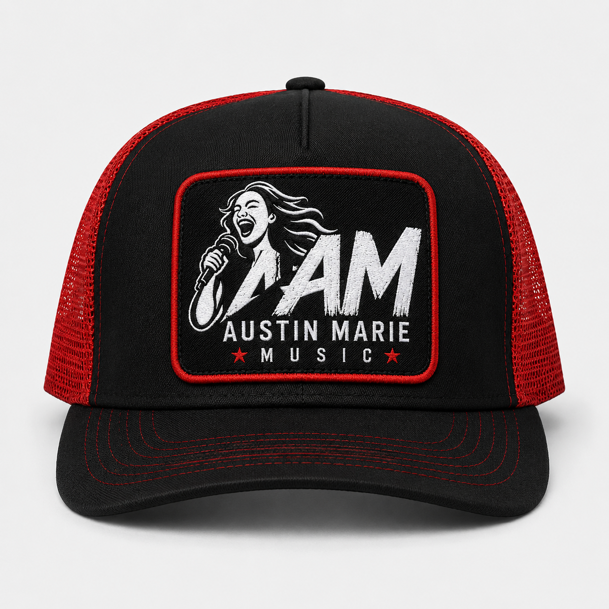 Austin Marie Music Trucker Hat - Black & Red