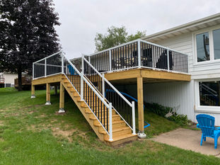 white railing deck 