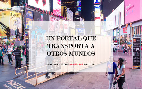 Un portal que te transporta a otros mundos en un contenedor marítimo.