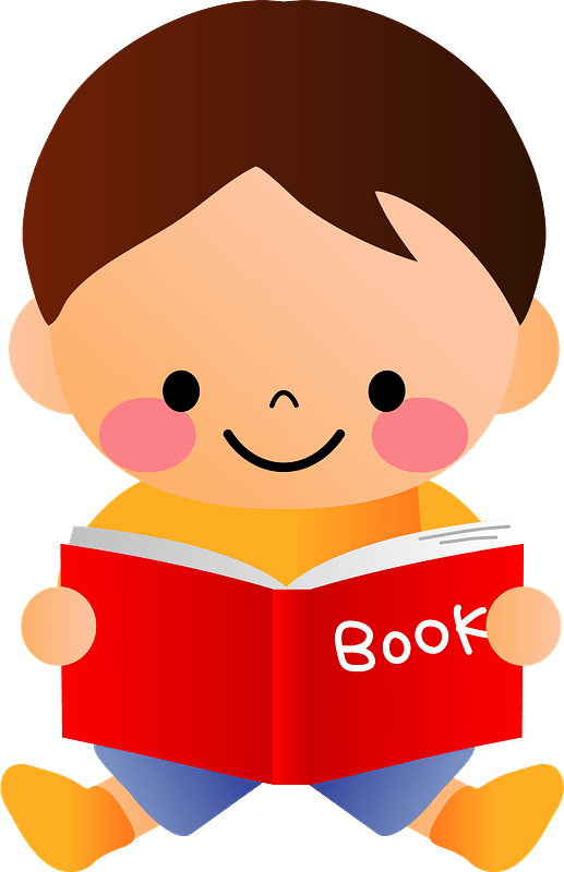 Boy is Reading a Book clipart. Free download transparent .PNG | Creazilla