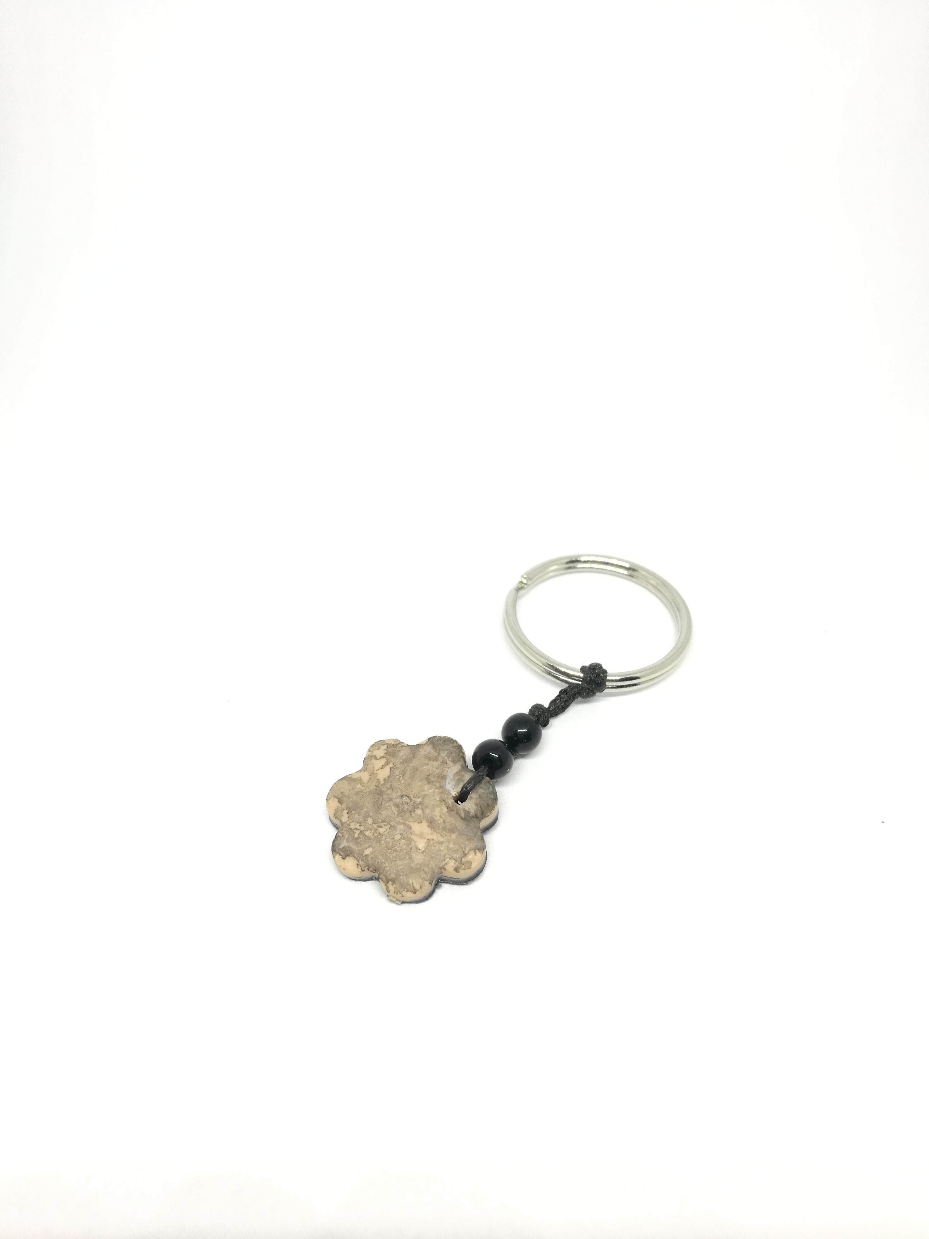 Beige Blumen Anhänger / Fimo