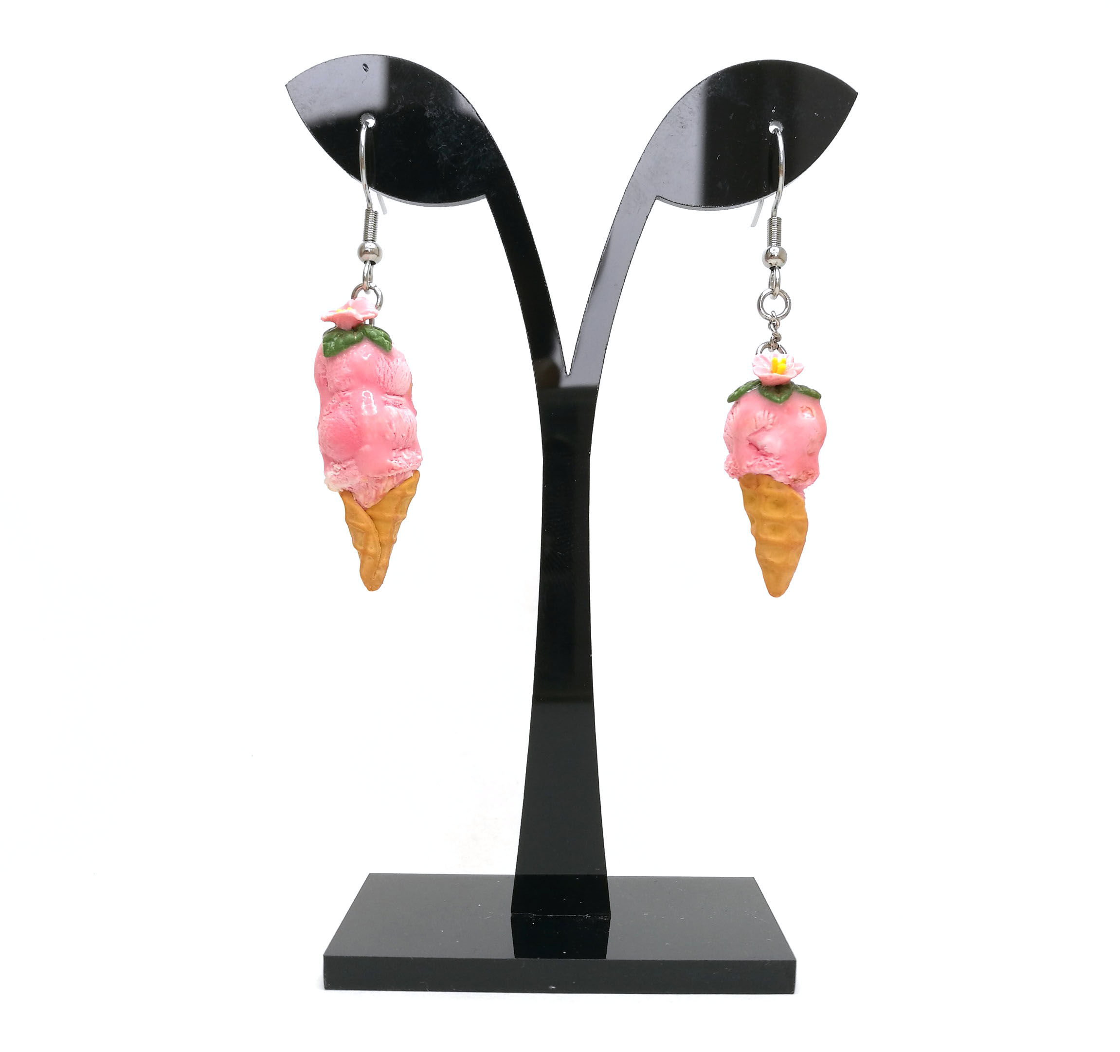 Rosenblüten_Eis - Ohrringe mit Blumentopping