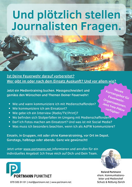Medientraining für Feuerwehren / Flyer