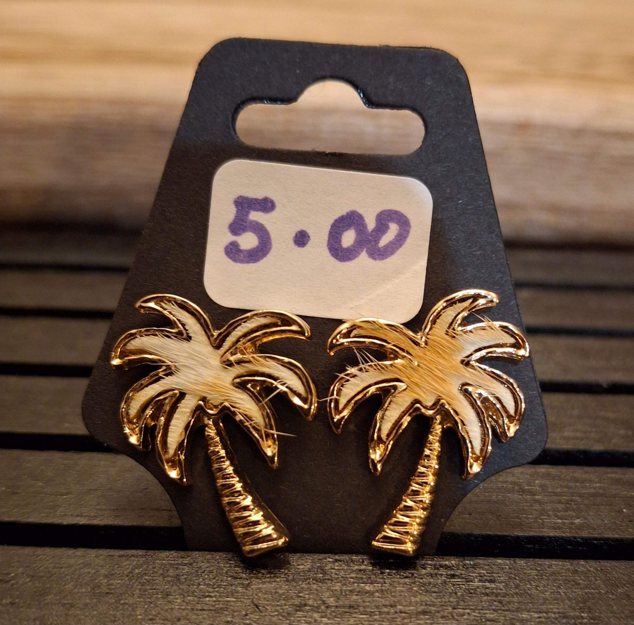 Gold Palm Tree Studs