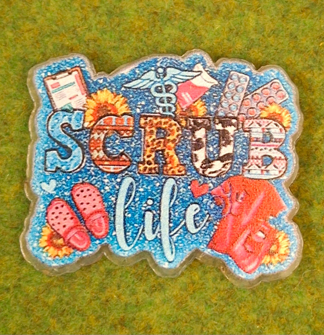 Scrub Life Blue Badge Pull