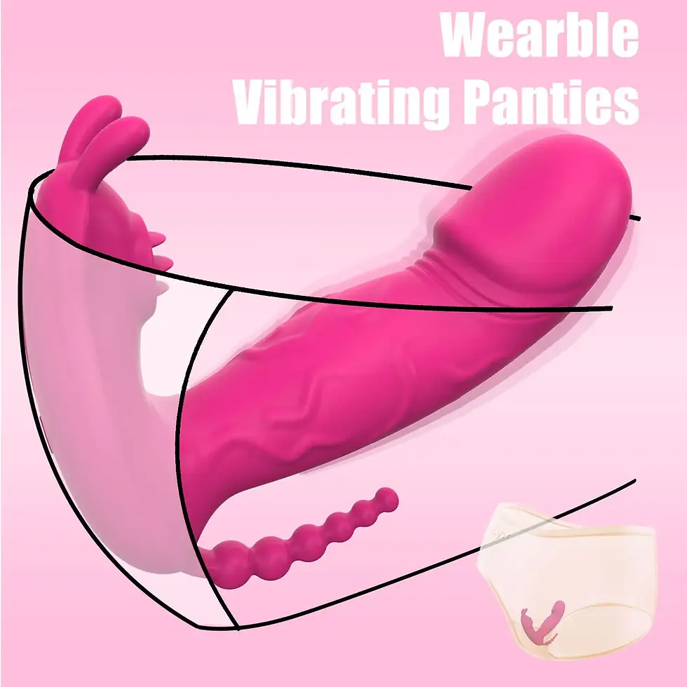 Thumbnail: 3 in 1 Wearable Vibrator with Beads, Licking & Powerful Vibrations clit Stimulat