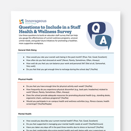 Questions to Include in a Staff Health & Wellness Survey