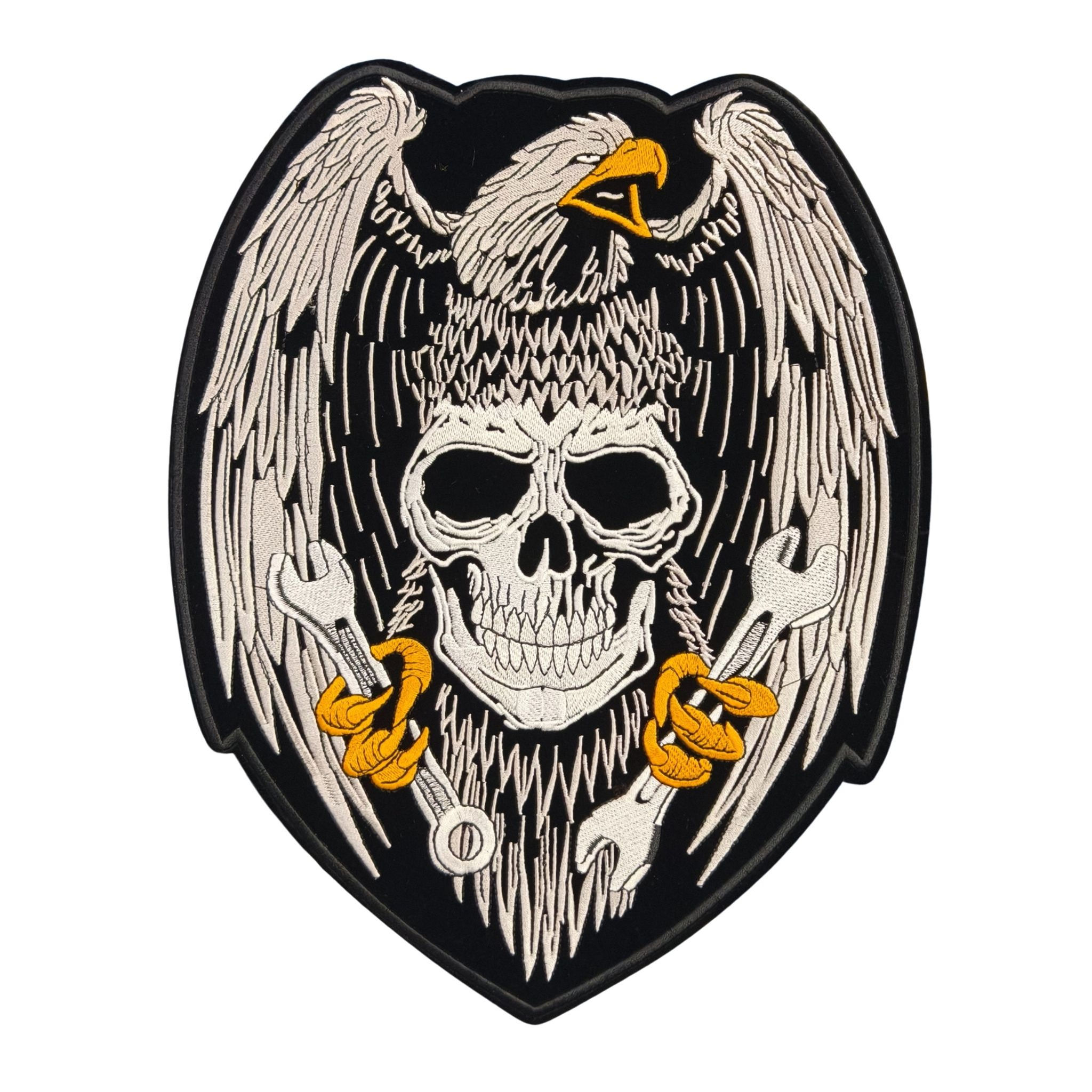 CometCloud® Mechanic Eagle Skull Iron On Patch