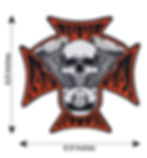 Thumbnail: CometCloud® HD Cross Skull & Flame Unisex Iron On Patch