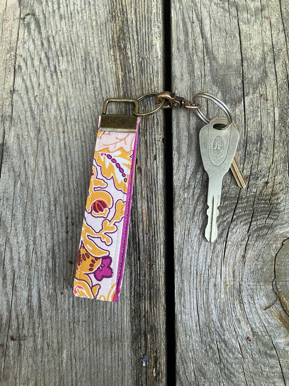 Boho Floral Small Wristlet Keychain