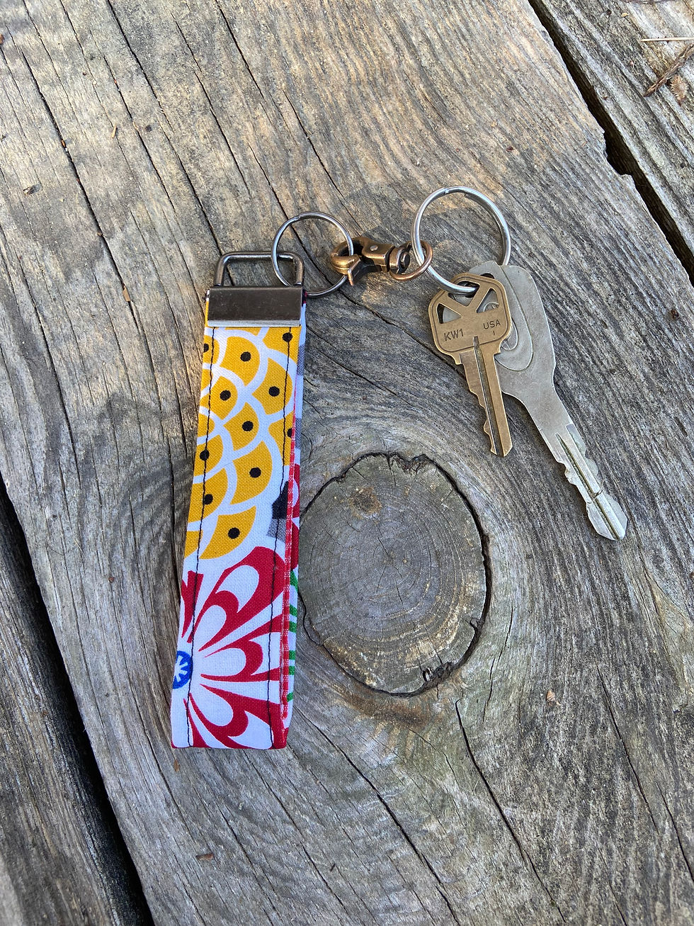 Big Floral Small Wristlet Keychain