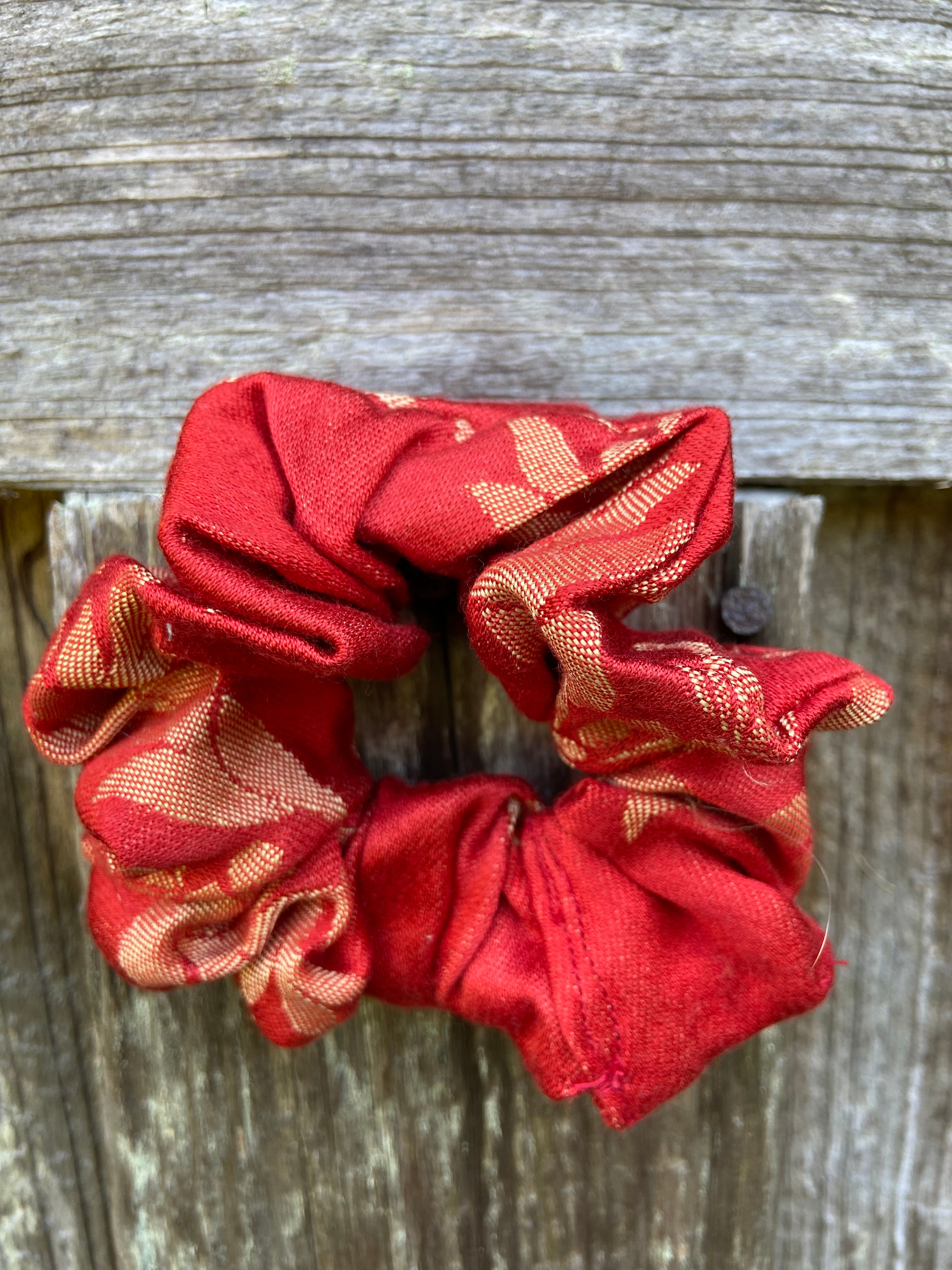 Red Far Eastern Inspired Silky Scrunchie
