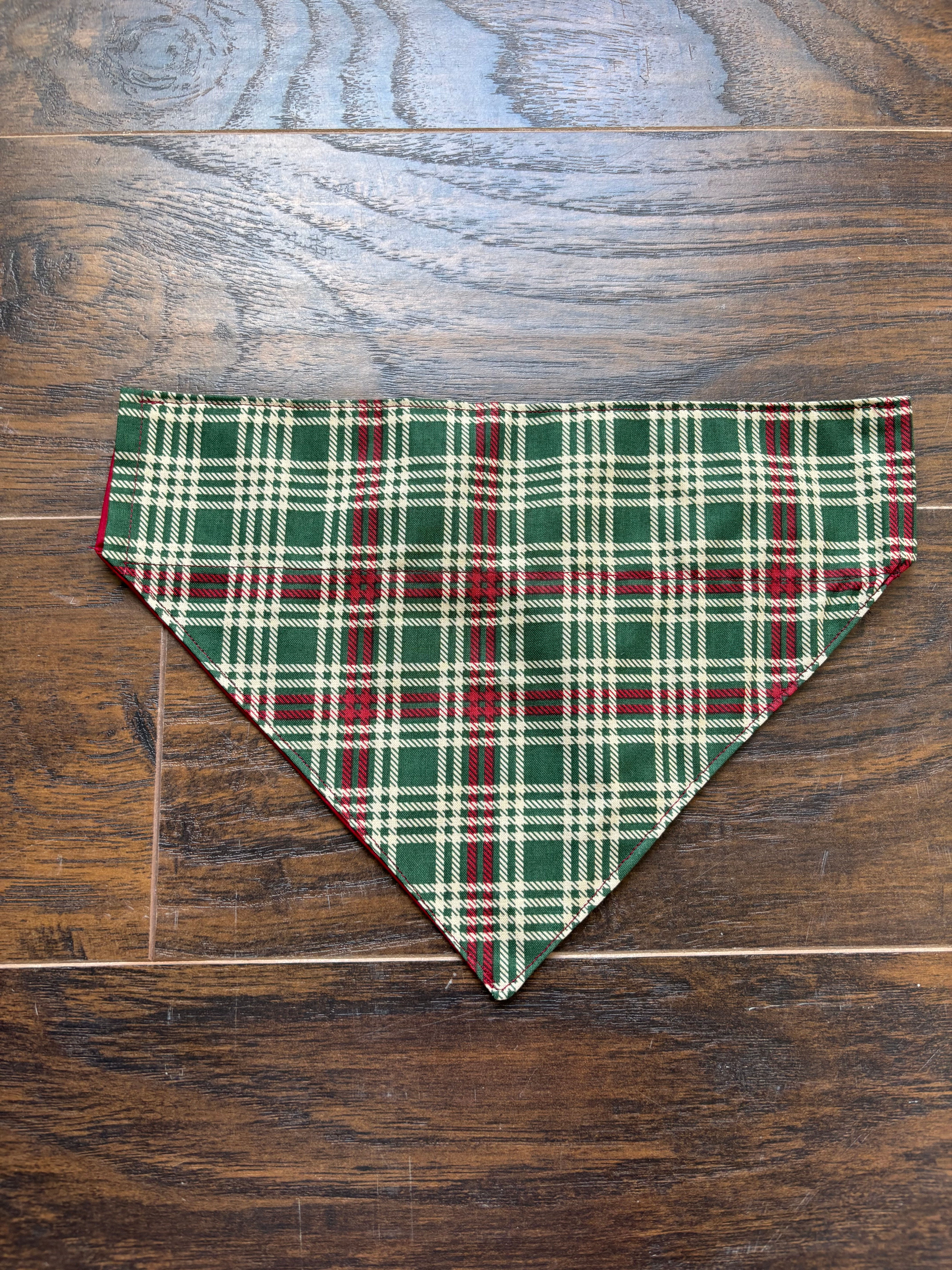 Christmas Plaid Medium Dog Bandan