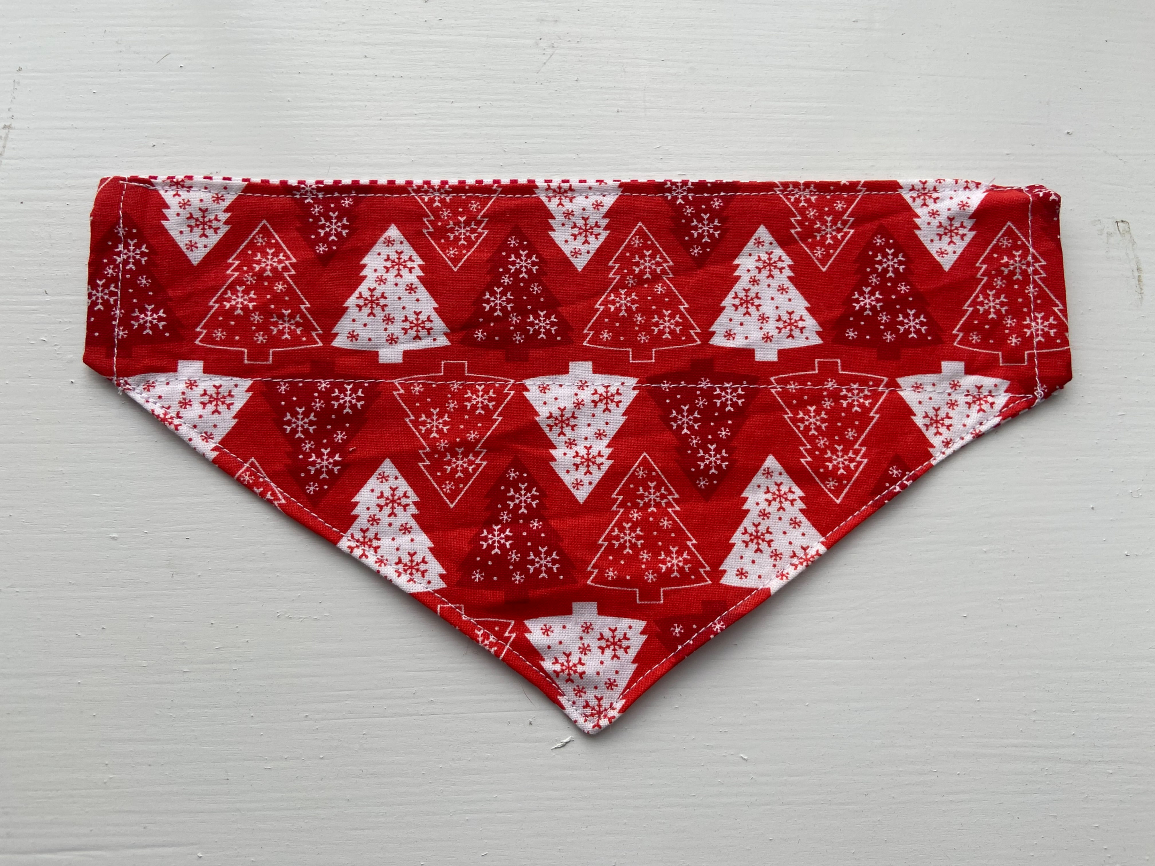 Red and White Trees XS Dog Bandana
