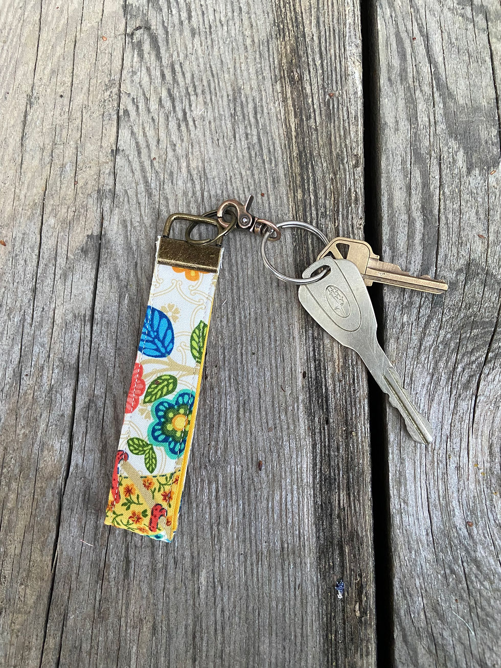 Bright Floral Small Wristlet Keychain