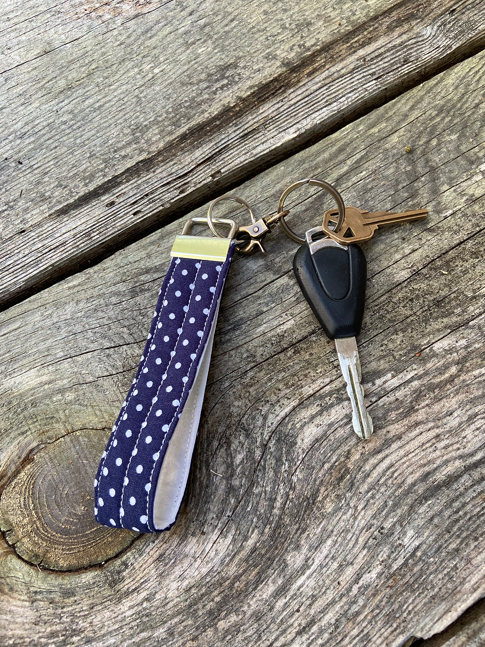 Dotty Navy Small Wristlet Keychain