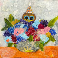 Owl in flowers