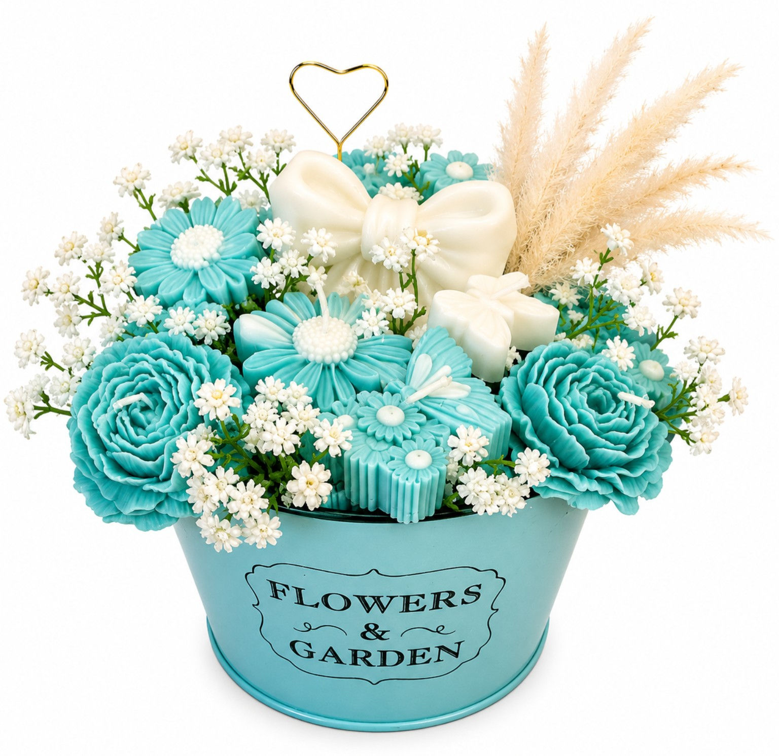 Blue Meadow candle bouquet front view