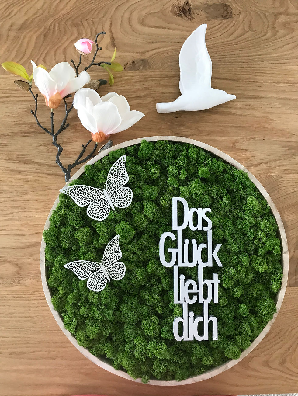 Moosbild STRENZ INTERIOR "Das Glück liebt Dich"