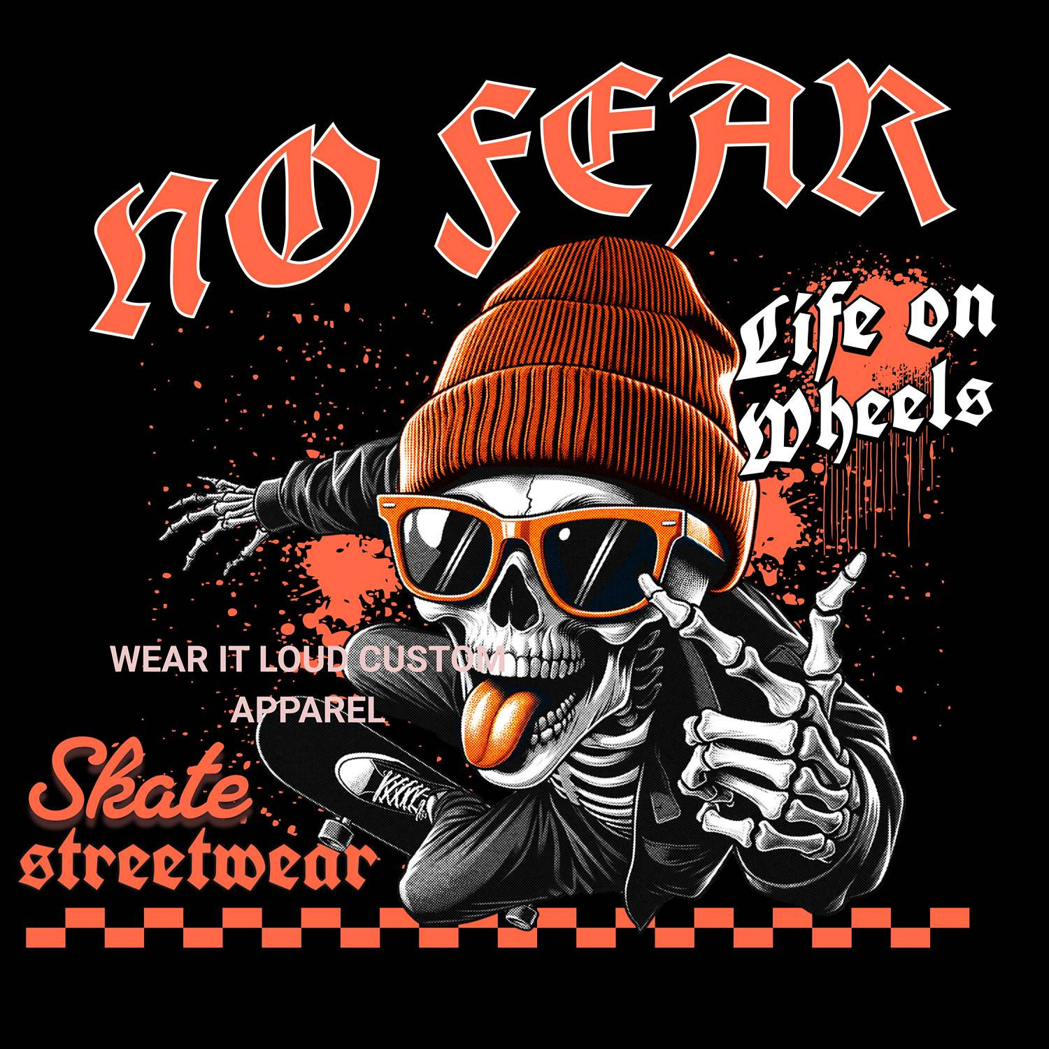 SKATEBOARD LIFE ON WHEELS DTF