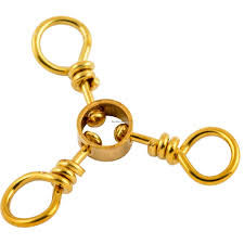 Danielson 3 way swivels with twisted wire eyez - size 6 - 6 pcs.