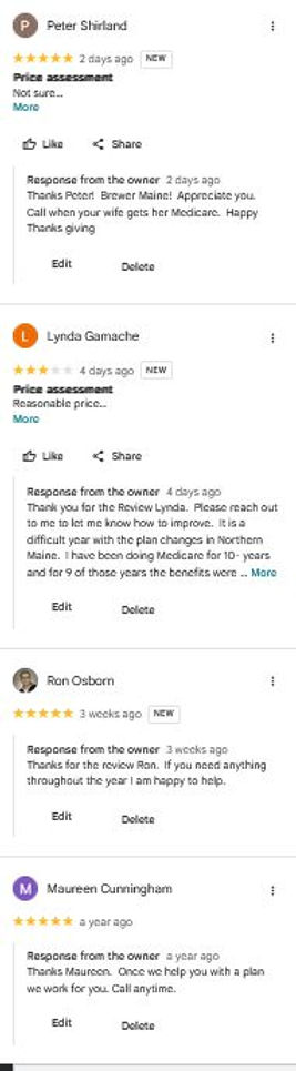 google reviews maine medicare