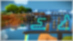 Transparent puzzle grid with blue paths, reflecting a landscape of trees, rocks, and water. Bright blue sky with white clouds. Screenshot from "The Witness" single player video game that can be played during date night.