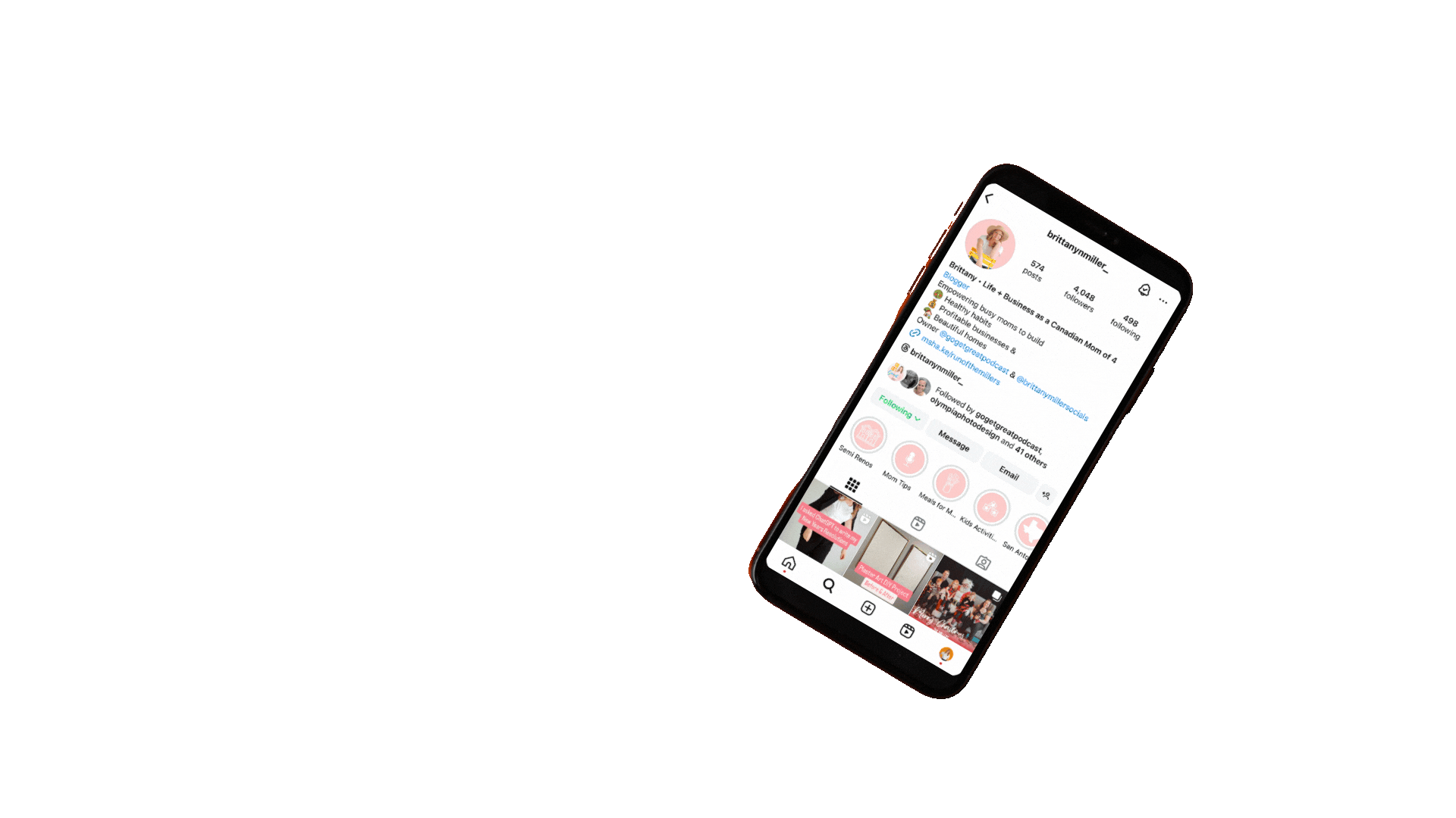 Great instagram profiles for businesses example from Brittany Miller Socials