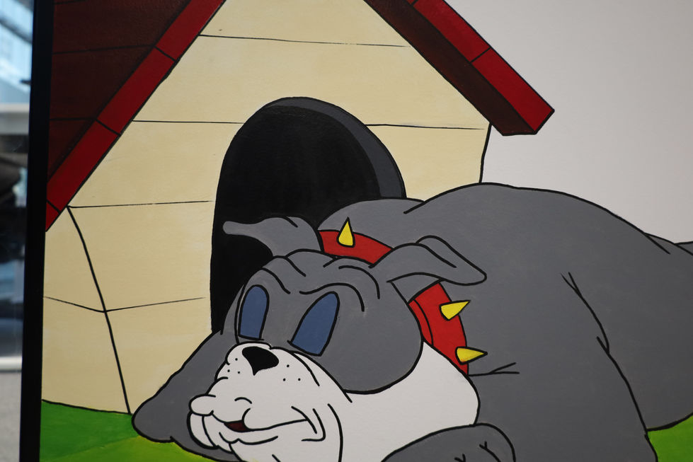 tom and jerry - spike house mural for office room the crying canvas in dubai
