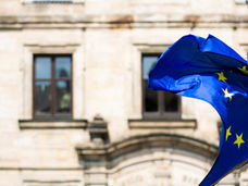 European waving flag
