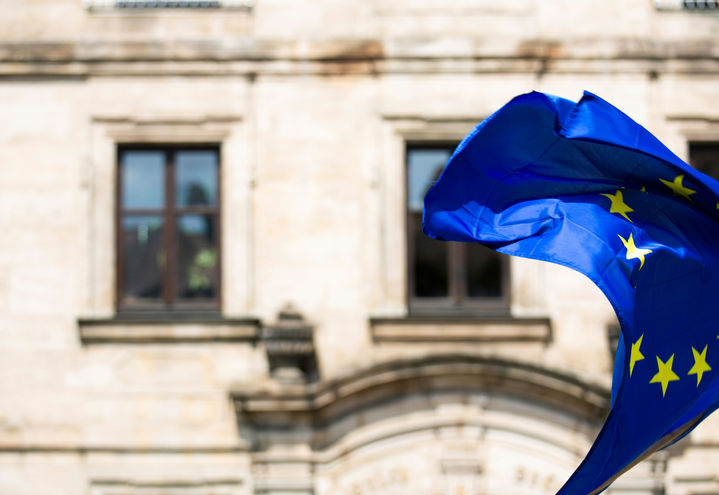 European waving flag