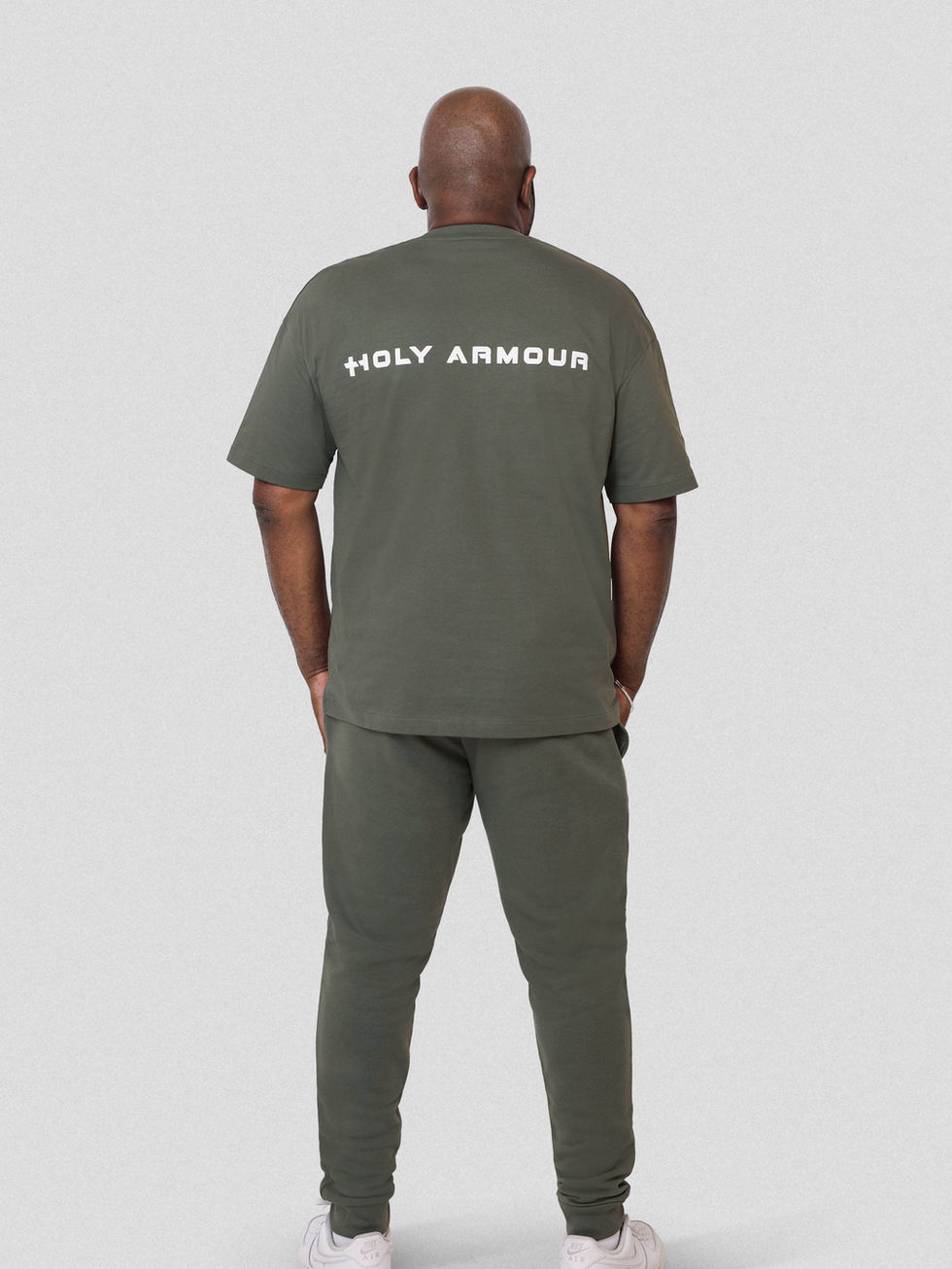 HA STAND FIRM OVERSIZED BOXED TSHIRT - KHAKI FULL BACK
