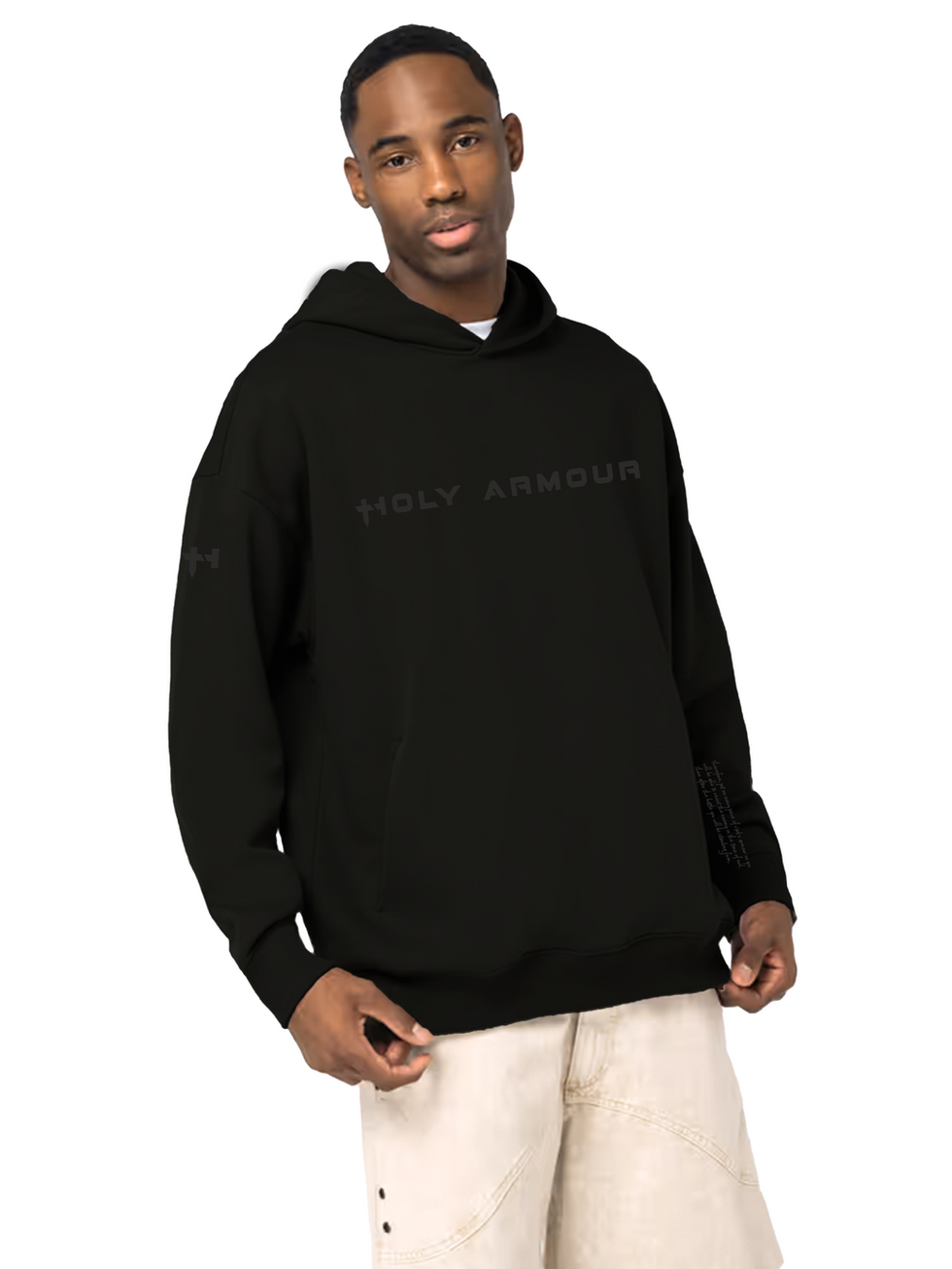 HOLY ARMOUR HOODIE - BLACK/BLACK