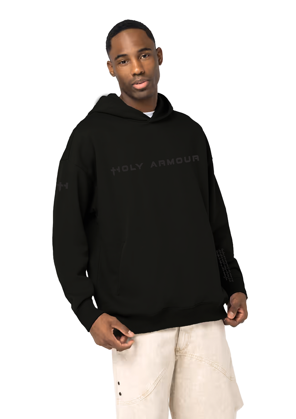 HOLY ARMOUR HOODIE - BLACK/BLACK