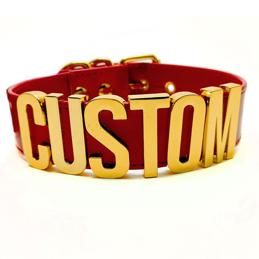 Thumbnail: Custom Pink or Red Choker (Plus Size Available)