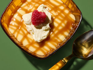 Vla met karameltopping