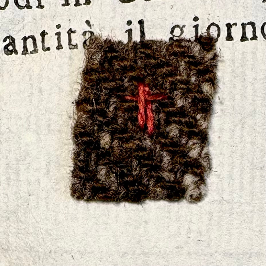 Thumbnail: Almost saintly: 'Relic' piece of clothing of Abbess Maria Chiara Totti.