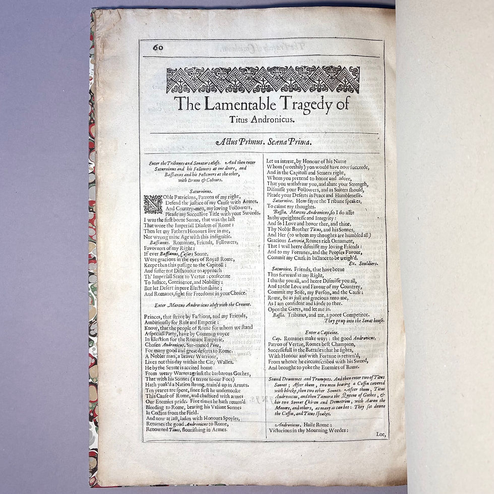 Thumbnail: 'Troilus and Cressida' & 'Coriolanus' from the Second Folio of Shakespeare.