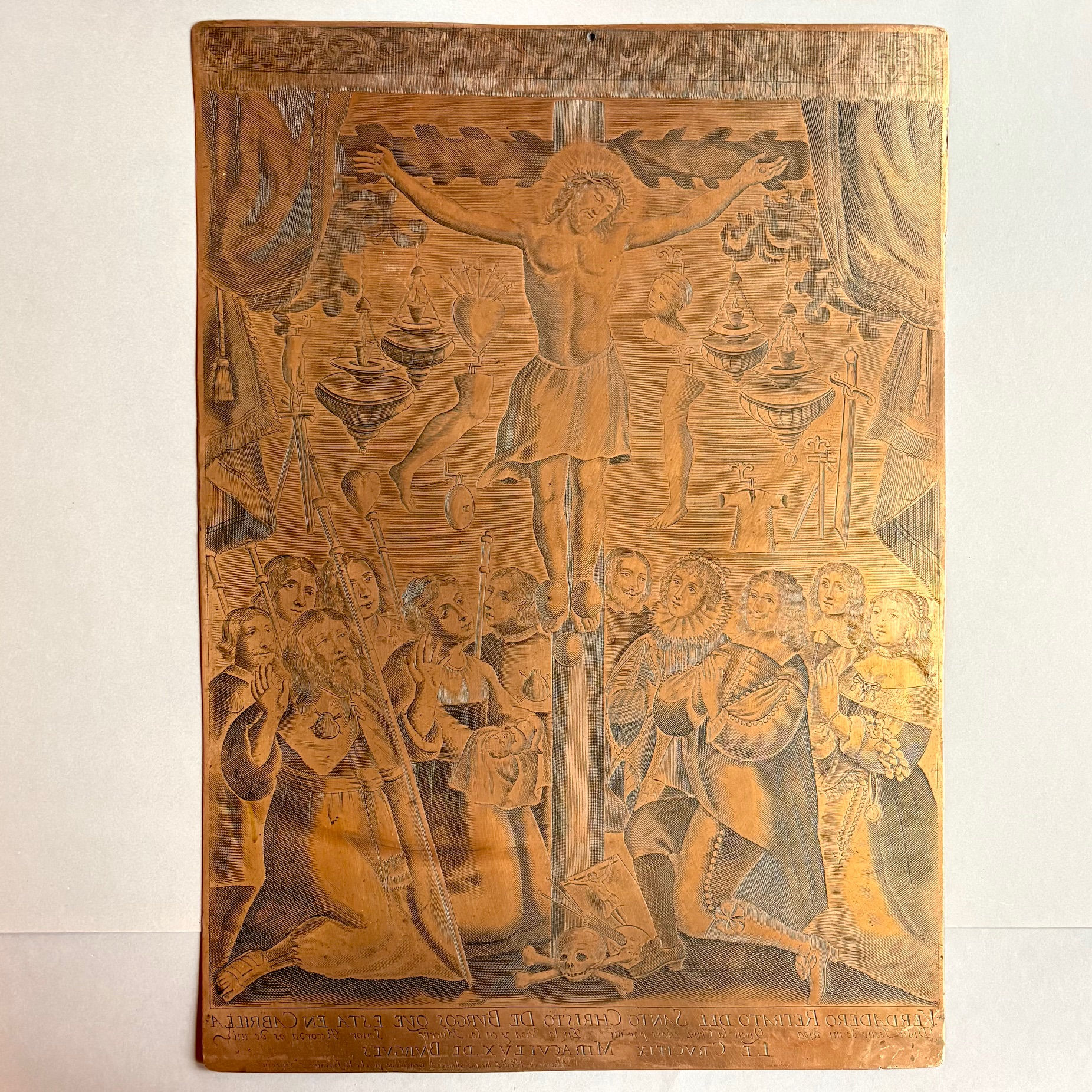 Miraculous Crucifix of Burgos: Large engraved copperplate.
