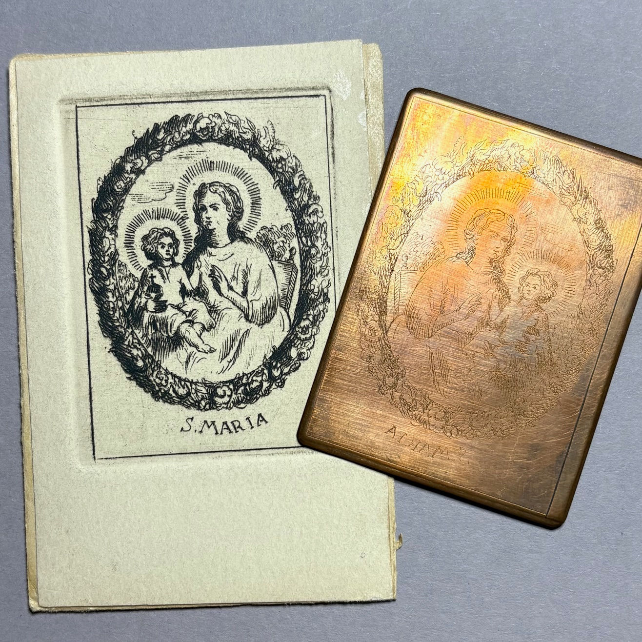 Original 18th-century engraved copperplate from Low Countries.