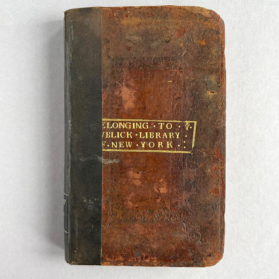 Thumbnail: “Belonging to ye Publick Library of New York": From the earliest NYC Library.