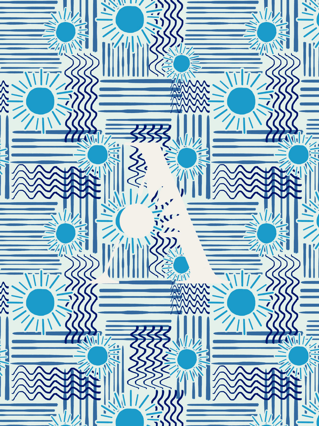 Aegean Folk - Abstract Tile Print +1