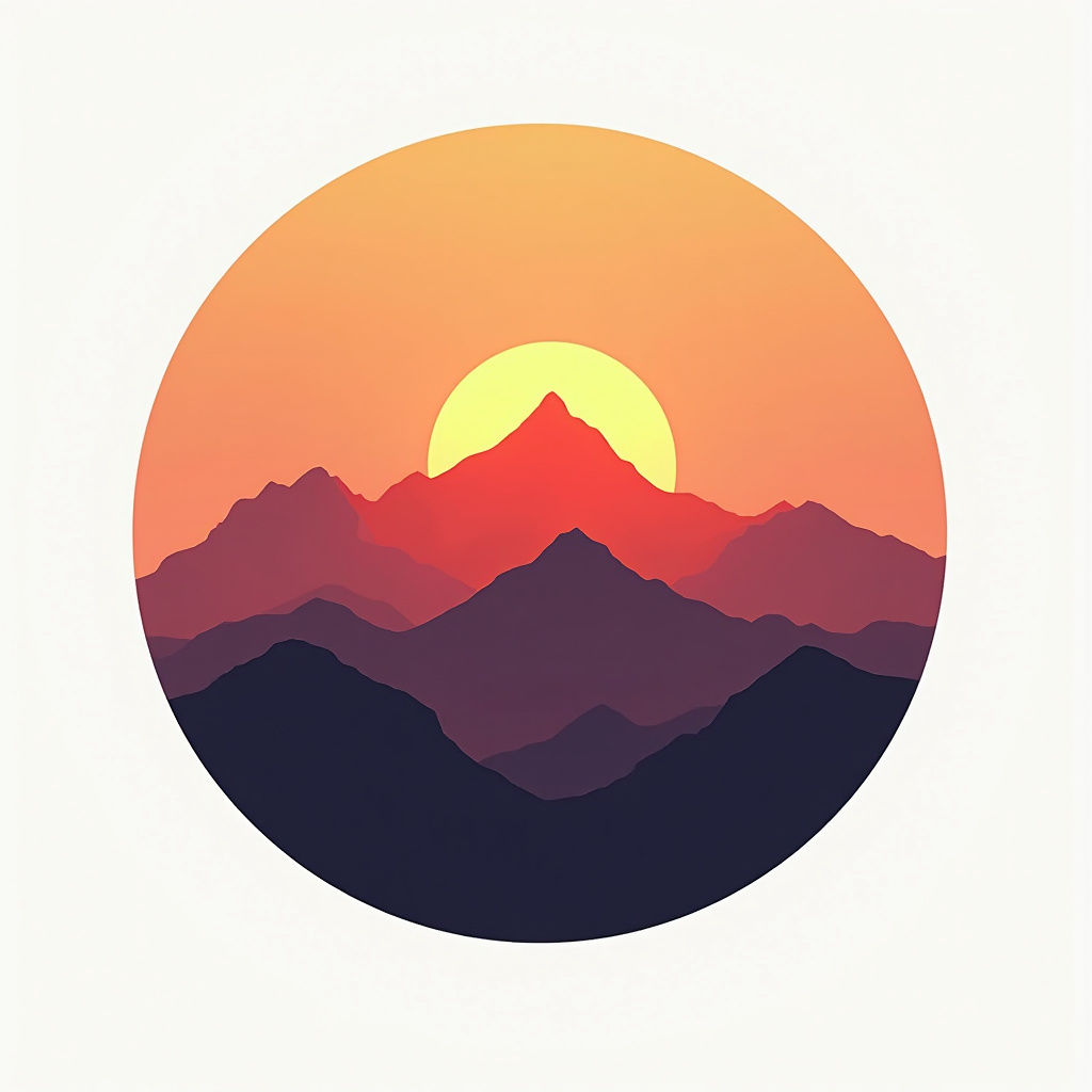 Sunset Over Peaks