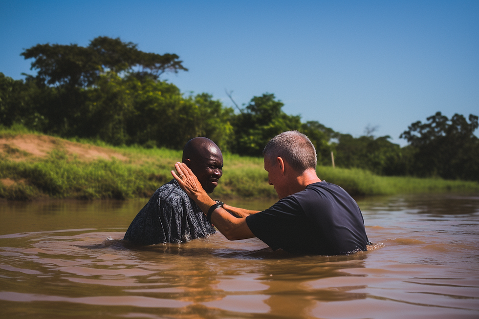 A missionary performing a baptism while following the Great Comission. - HolyBanter.com