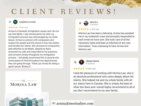 Morina Law Client Reviews !